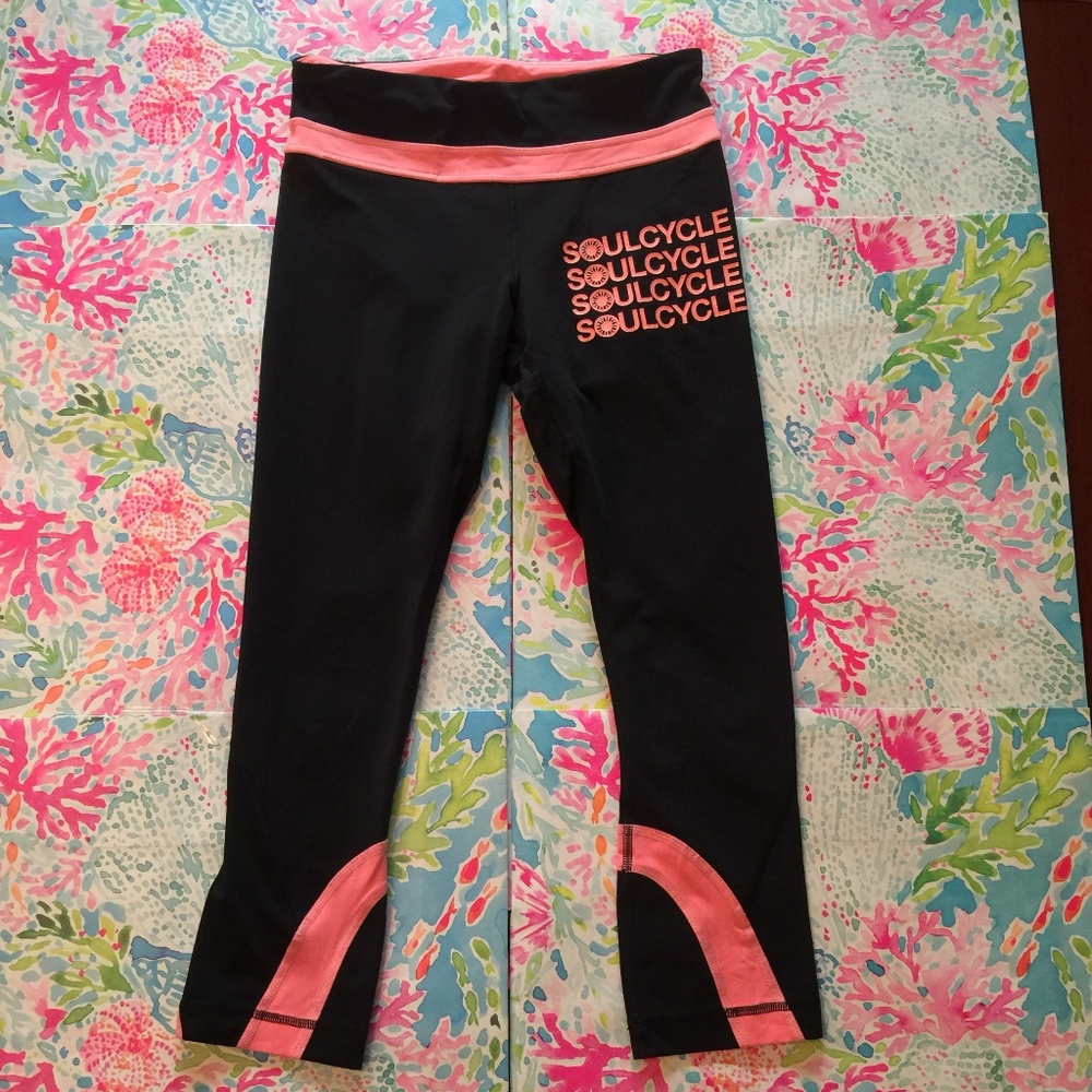Lululemon for Soulcycle black and coral leggings 4